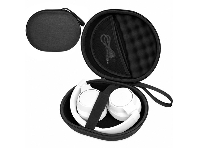 Hard Headphone Case for JBL Tune 770NC/510BT/720BT/520BT/670NC Wave Foam, Elastic Strap, Soft Lining, Mesh Pocket, Carry Handle, Folded Headphone...