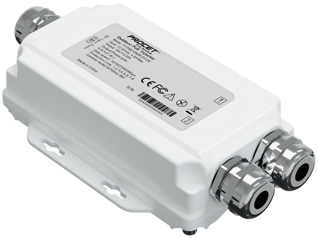 PROCET Gigabit PoE Injector 30W Outdoor IEEE802.3AT, 6KV Surge Protection, Aluminum Alloy IP67 Waterproof, Wide Temp -40 to 149 for Unifi E7, Sisco...