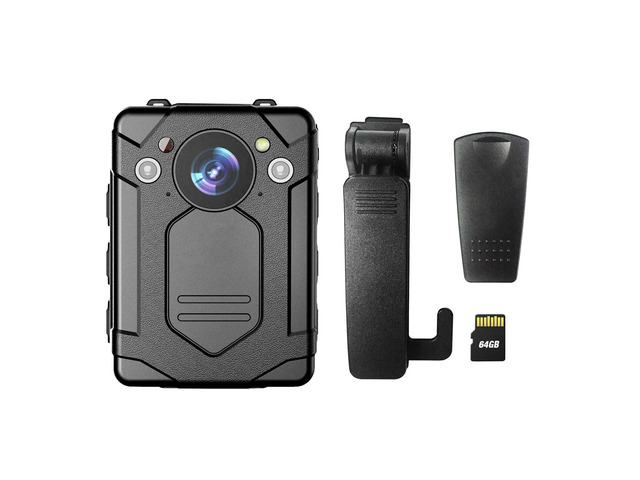 1440P 2K Body Camera, 64GB,14H Battery, 2.0' LCD, USB-C,Night Vision, Waterproof Shockproof Lightweight Data-encrypt Body Cam for Law Enforcement