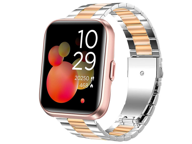 Quick Release Stainless Steel Metal Replacement Straps - Compatible with Quican, aeac, WMK, Fitpolo ID208 Plus 1.8 Inches Smart Watch Bands