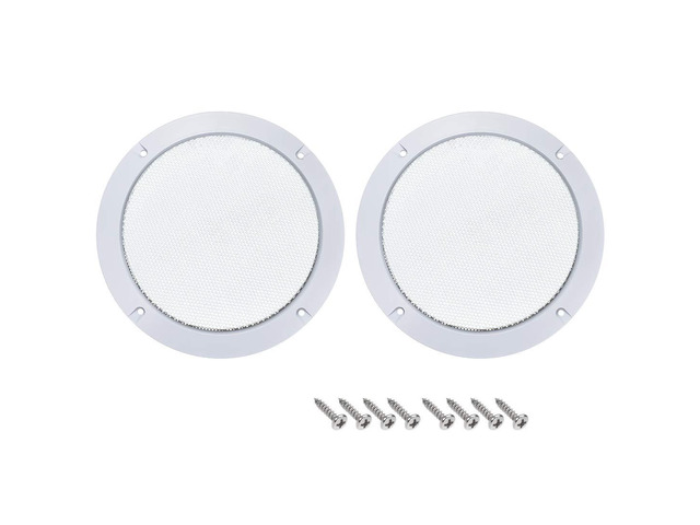 2pcs 5' Mounting Hole Diagonal Distance Speaker Grill Mesh Decorative Circle Woofer Guard Protector Cover White