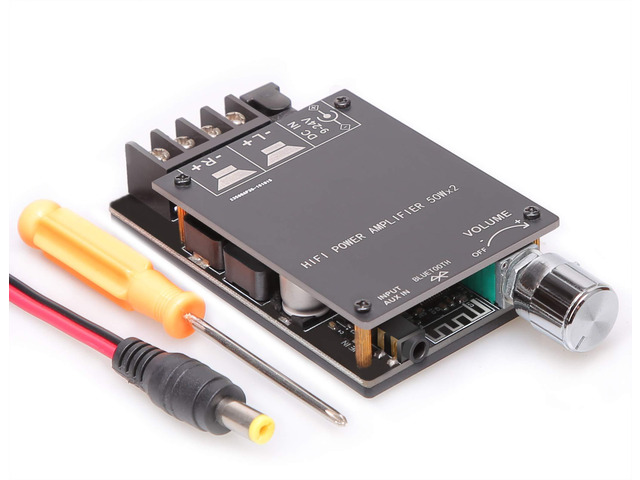 50W+50W Bluetooth 5.0 Amplifier Board,100w Audio Amp Board Dual Channel DC8-24V,Easy Installation and Password Free Connect to Phone Quietly