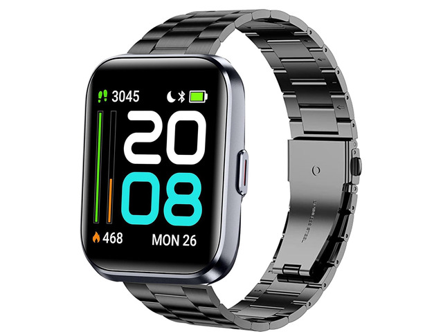 Quick Release Stainless Steel Metal Replacement Straps - Compatible with Quican, aeac, WMK, Fitpolo ID208 Plus 1.8 Inches Smart Watch Bands