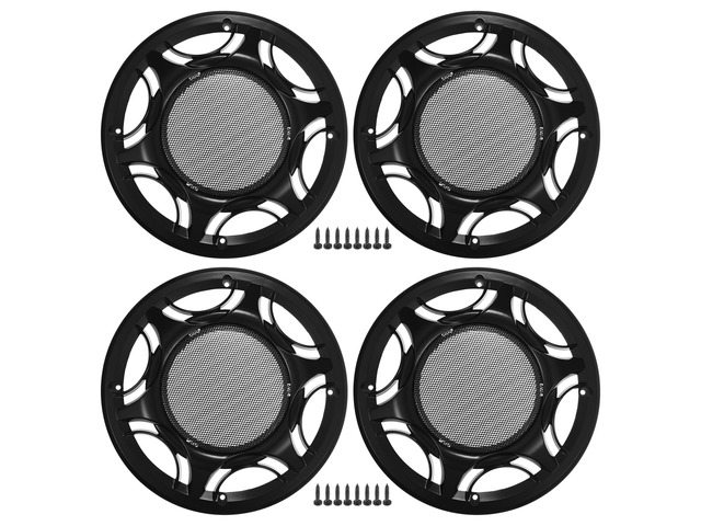 8' Car Speaker Grills Cover Mesh Round 8 Inch Audio Speaker Subwoofer Guard Protector Case with Mounting Screws Iron Black - Pack of 4