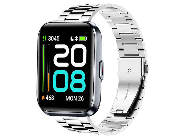 Quick Release Stainless Steel Metal Replacement Straps - Compatible with Quican, aeac, WMK, Fitpolo ID208 Plus 1.8 Inches Smart Watch Bands