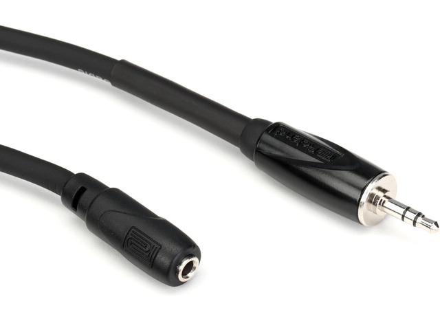 Black Series Headphone Extension Cable, 3.5mm TRS Male to Female, 25-Feet, 1/8-Inch Connector (RHC-25-3535)