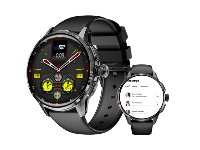 4G SIM Card Smart Watch,1.6' AMOLED 3GB+32GB Android Smartwatch with Rotating Camera WiFi GPS Fitness Activity Tracker Watch for Men Women (Black)