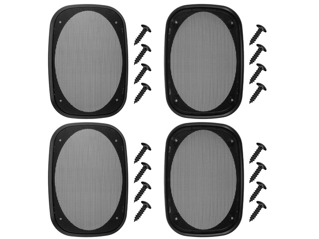4 Pcs 6 x 9 Inch Speaker Grills Covers Car Speaker Cover Audio Guard Woofer Metal Grille Subwoofer Protector Plastic Frame with Metal Mesh