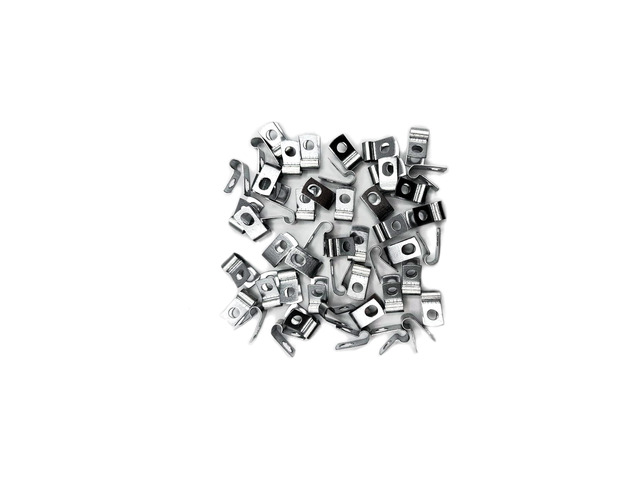 Galvanized Steel Cable Clamp, Loop Strap, Without Cushion, Cable Clamping Dia. 1/4 in, Hot Dipped Galvanized Clamp Finish, Pack of 50 (1/4 in)