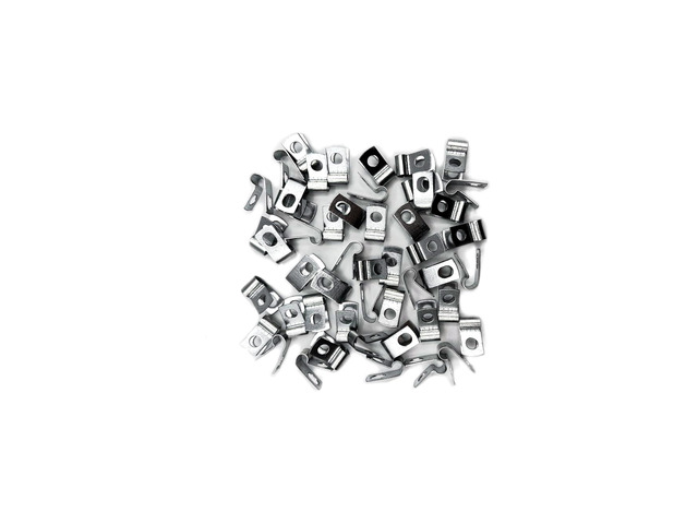 Galvanized Steel Cable Clamp, Loop Strap, Without Cushion, Cable Clamping Dia. 3/8 in, Hot Dipped Galvanized Clamp Finish, Pack of 50 (3/8 in)