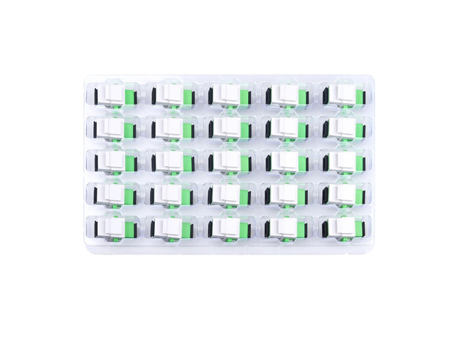 25 Pack SC/APC Fiber Optic Coupler Keystone Jack Modular for Patch Panels and Wall Plates Fiber Optic Cable Adapter SC Singlemode