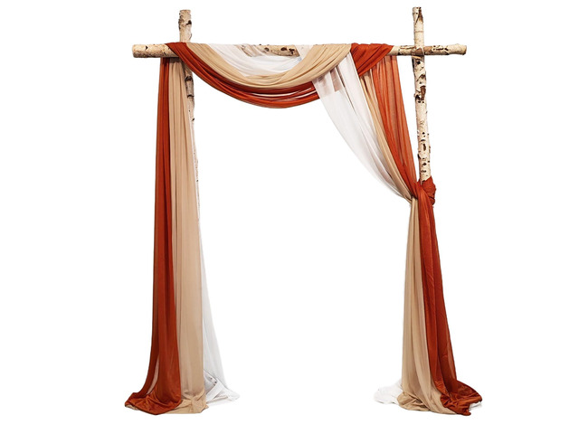 2.5x19.5 ft Wedding Arch Draping Fabric, 3 Panels Draping Fabric Arbor Drapery for Party Bridal Ceremony Backdrop Wedding Stage Reception...