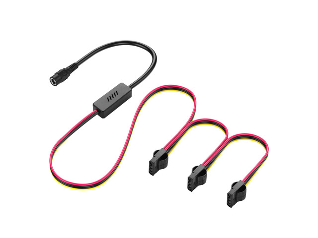 DC5525 to IDE 4 Pin Power Supply Cable DC 5.5x2.5mm Female to LP4 IDE 4 Pin Female Extension Cable for PC Fan (1 to 3)