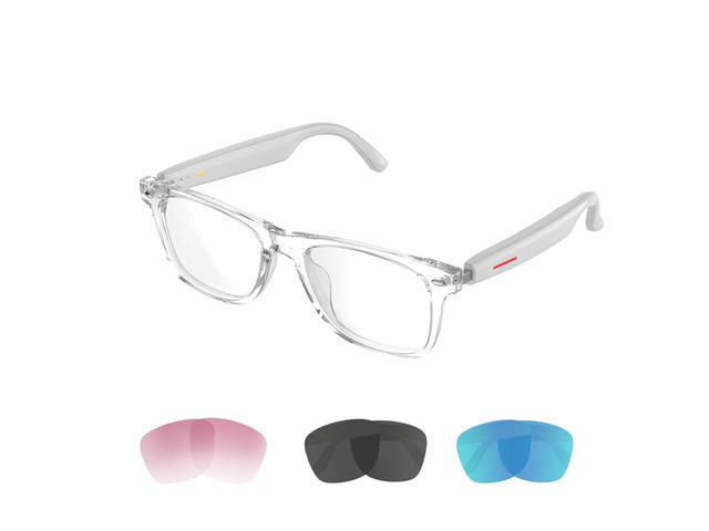 TWS Smart Bluetooth Audio Glasses - Glesses Lens Kits (Blue Light Blocking & Sunglasses & Pink & Blue) for Office Outdoor Sports Drive - Smart...