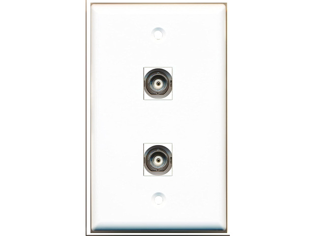 2 Port BNC Wall Plate - Bracket Included