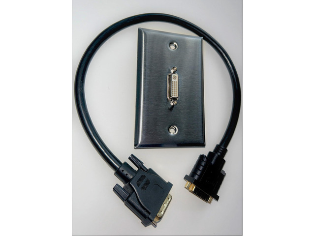 DVI Wall Plate Kit with Coupler and 1.5 Foot Extension Cable DVI-D Medical X-RAY Use