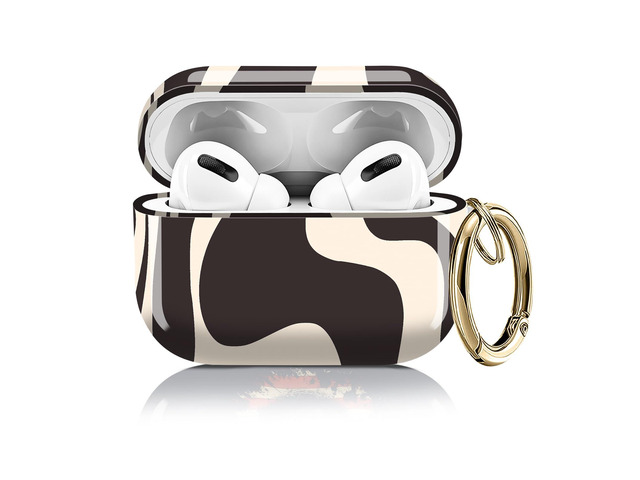 Compatible with AirPods Pro 2nd / 1st Generation Case, Shockproof Cover with Golden Buckle for Women & Girls, Protective Anti-Drop Design(Beige...