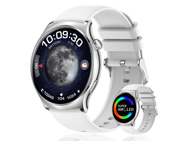 Smart Watch for Women Men, 1.43' HD AMOLED Fitness Tracker Smartwatch Compatible Android iPhone Phones with Bluetooth Call/Heart Rate Sleep...