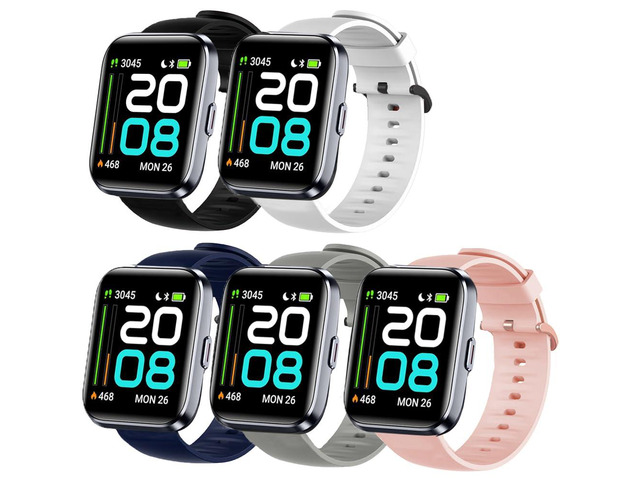 Silicone Replacement Soft Band Wristbands Straps with Stainless Steel Buckle Compatible for Quican ID208 Plus 1.8 Inches Smart Watch