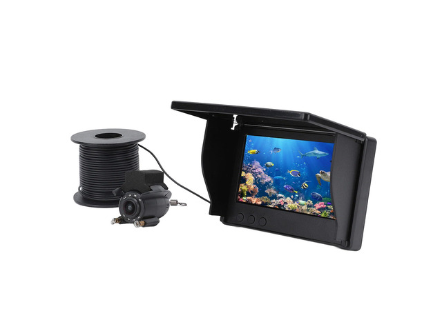 Underwater Fishing Camera, Portable Fish Finder Camera 1080P HD LED Cam with 220° Wide View and 4.3 Inch Monitor for Ice Lake Sea Boat Kayak Fishing