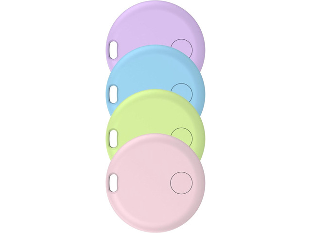 [iOS Only] Smart Tracker Tags, Bluetooth Key Finder & Smart Item Locator Replaceable Battery (4 Classic Colorful)