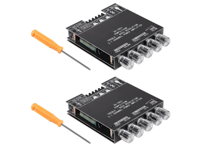 2PCS ZK-TB21 Bluetooth Amplifier Board,Bluetooth5.1 TPA3116 Chip with Subwoofer 2.1 Channel 50W×2+100W, DC 12-24V Bluetooth and AUX Inputs,Stereo...