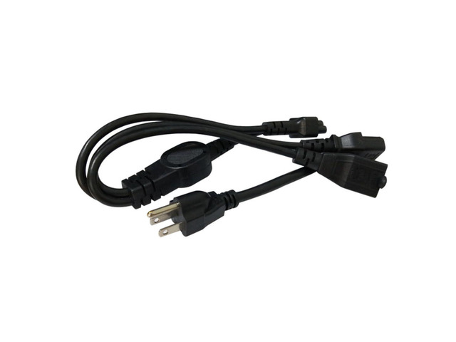0.6M/2FT 3-in-1 NEMA 5-15P to C13/C5/5-15R Multifunctional AC Power Cord 3-in-1 Y splitter cord, 16AWG main & 18AWG split wire, multi-port power...