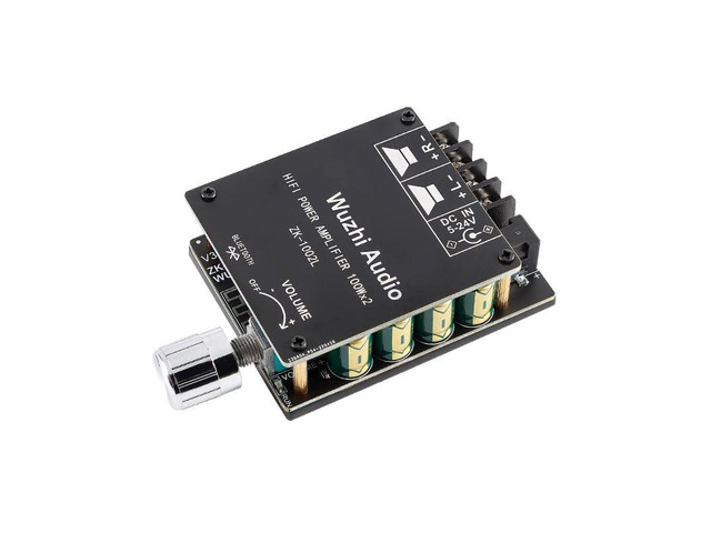 ZK-1002L Mini Amplifier Board Bluetooth-Compatible 2X100W Digital Amplifier Module Board 2.0 Stereo with Knob Volume Switch