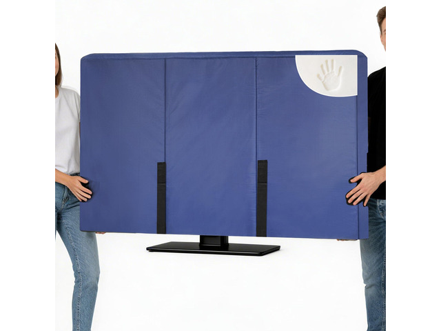 50'-55' Waterproof TV Cover for Moving 0.25 Inch Thick Screen Protector Blue Oxford Tear Resistance TV Screen Cover with Foam Filling and Bottom...