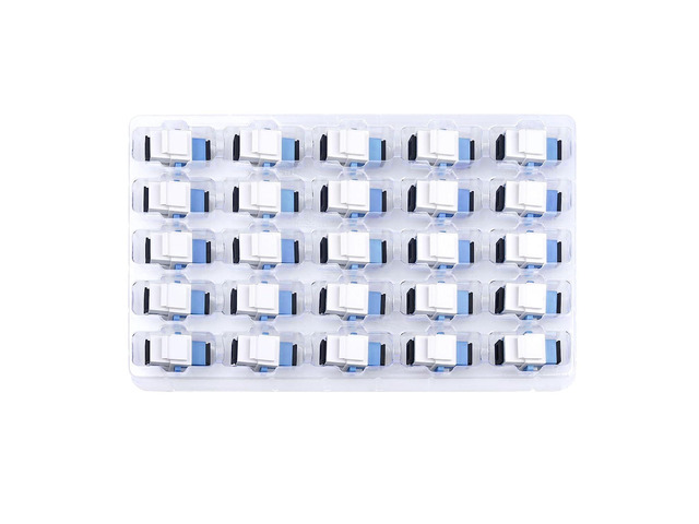 25-Pack SC/UPC Fiber Optic Coupler Keystone Jack Modular for Patch Panels and Wall Plates Fiber Optic Cable Adapter SC Singlemode