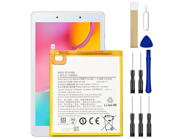 Replacement Battery Scud-WT-N8 for Samsung Galaxy Tab A 8.0 2019 SM-T290 SM-T295 SM-T290N SM-T295N Battery with Adhesive Tape Tool Repair Kit