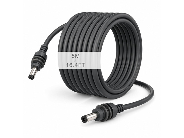 Starlink Mini Power Cable Compatible, DC to DC Cable with Waterproof 5.5mm x 2.1mm Connector, 16AWG PVC Cord (16.4FT)