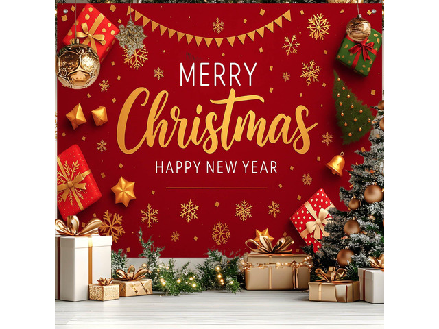 Christmas Party Backdrop Event Decorations 8 x 6 FT Christmas Backdrop Holiday Party Banner Winter Display Snowflake Decor for Photo Booth Home...