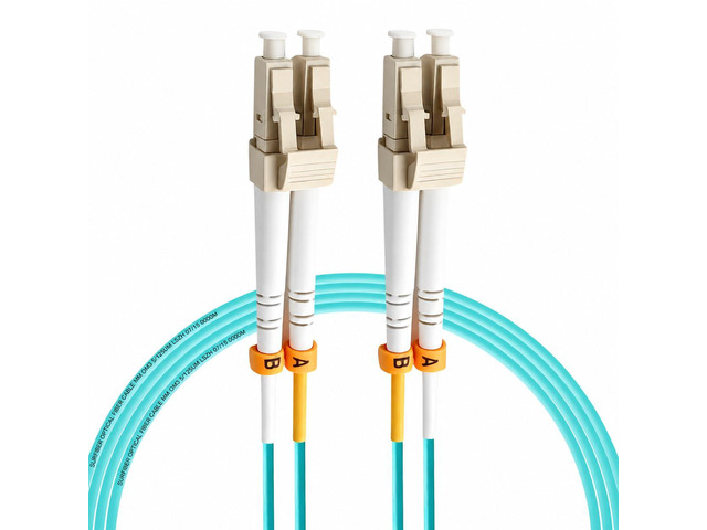 OM3 Duplex LC to LC Fiber Optic Patch Cable, 15m 49ft, 1 Pack 50/125m Multimode, Aqua LSZH, Compatible with Cisco, Ubiquiti, MikroTik, NETGEAR &...