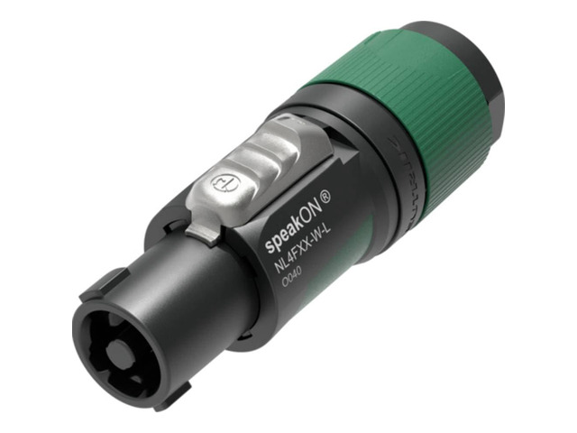 NL4FXX-W-L SpeakON 10-16 mm XX Series 4 Pole Chuck Speaker Connector Green - Large
