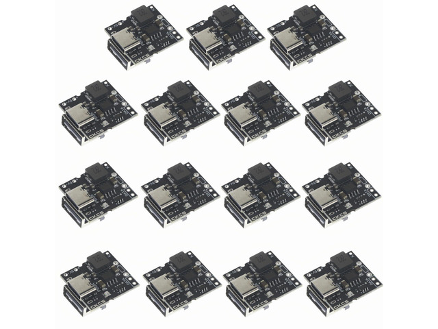 15PCS Type-C USB 5V 2A Boost Converter Step-Up Power Module Lithium Battery Charging Protection Board DIY Charger Kit with LED Display Charge...