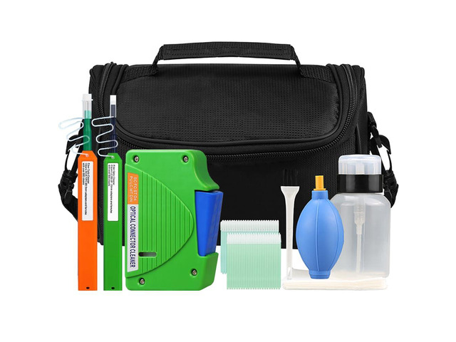 Optical Fiber Cleaning Tools with Cleaning Cassette for FC SC ST LC MU Connectors, 1.25mm/2.5mm Fiber Cleaner Pens, Cleaning Swabs Wipes (MK-201)