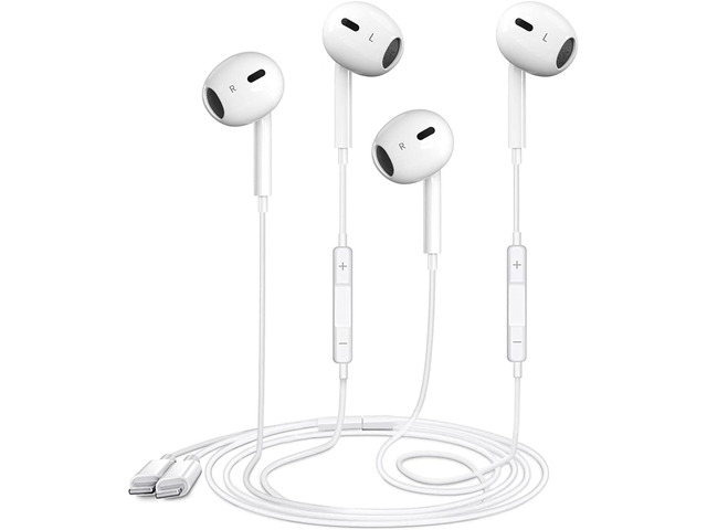 2 Packs Wired Earbuds Headphones for iPhone with Built-in Mic & Remote Plug & Play HiFi Stereo Nosie Reduction Earphone Compatible with iPhone...