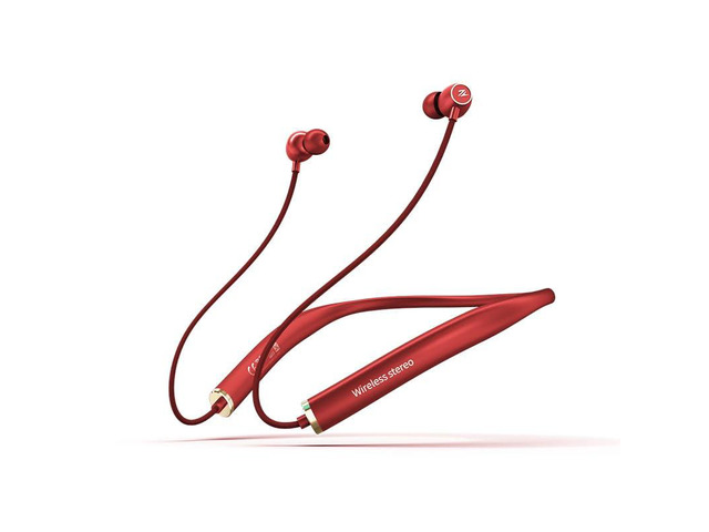 Red Neckband Bluetooth Headphones Immersive Bass 18H Playtime Waterproof Around The Neck Headphones in Ear Headset for Home, Traveling, Outdoor,...