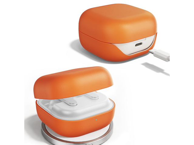 Leather Case for Samsung Galaxy Buds4 (2026), Made of Full Grain Leather, Wireless Charging, Protective Hard Cover, Headphone Accessories, for Men...