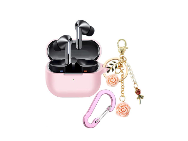 Case for Samsung Galaxy Buds 3 Case with Cute Keychain, Silicone Shockproof Protective Cover Compatible with Galaxy Buds 3 Pro Charging Box Case...