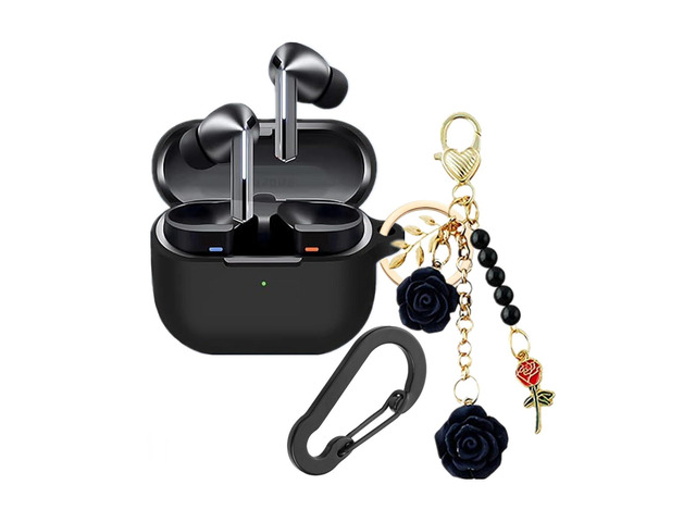 Case for Samsung Galaxy Buds 3 Case with Cute Keychain, Silicone Shockproof Protective Cover Compatible with Galaxy Buds 3 Pro Charging Box Case...