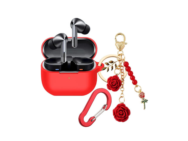 Case for Samsung Galaxy Buds 3 Case with Cute Keychain, Silicone Shockproof Protective Cover Compatible with Galaxy Buds 3 Pro Charging Box Case...