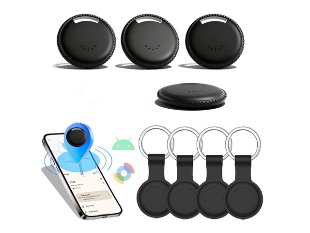 Google Find Hub Tracker for Android, Global GPS Locator with UWB Radar, Air Tags-4 Pack, 2-Year Battery, IP65 Waterproof - Find Keys/Wallets...