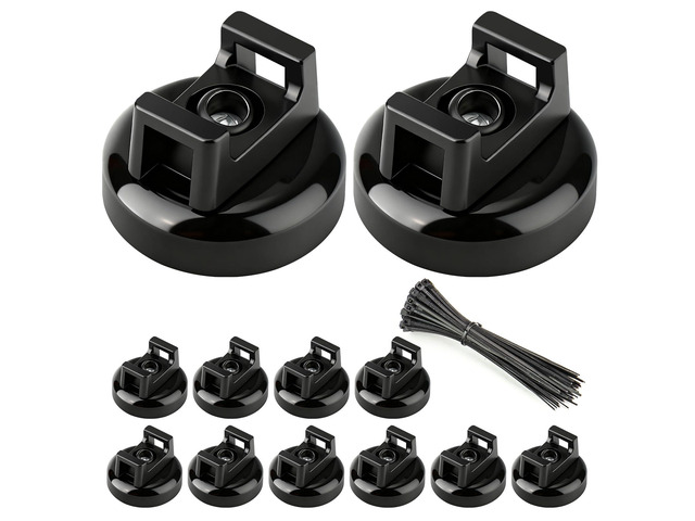 12Pcs Cable Ties Magnetic, Multipurpose Magnetic Wire Clip, Cable Wire Base with 60Pcs Releasable Cable Ties (16 x 11mm)