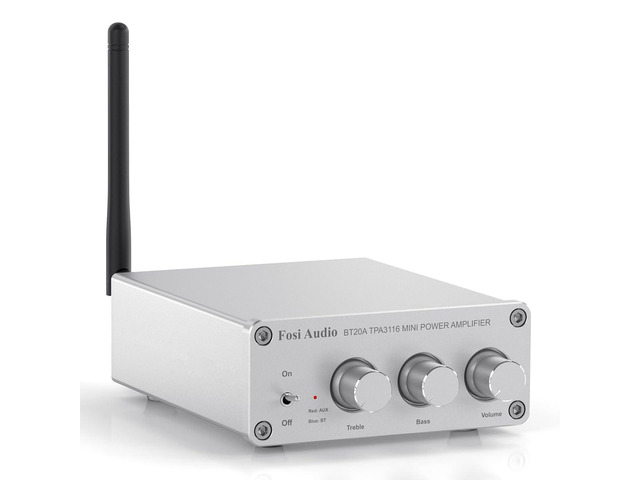 BT20A-S Bluetooth 5.0 Stereo Audio 2 Channel Amplifier Receiver Mini Hi-Fi Class D Integrated Amp 2.0 CH for Home Speakers 100W x 2 with Bass and...