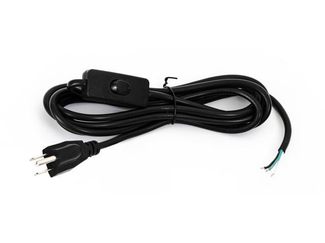 Track Lighting Plug Cord 10FT Black, 3 Prong