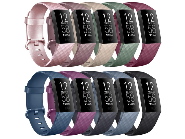 [10 Pack] Soft Silicone Wristbands Compatible with Fitbit Charge 4 Bands, Sports Replacement Straps for Fitbit Charge 4 / Fitbit Charge 3 / Charge...