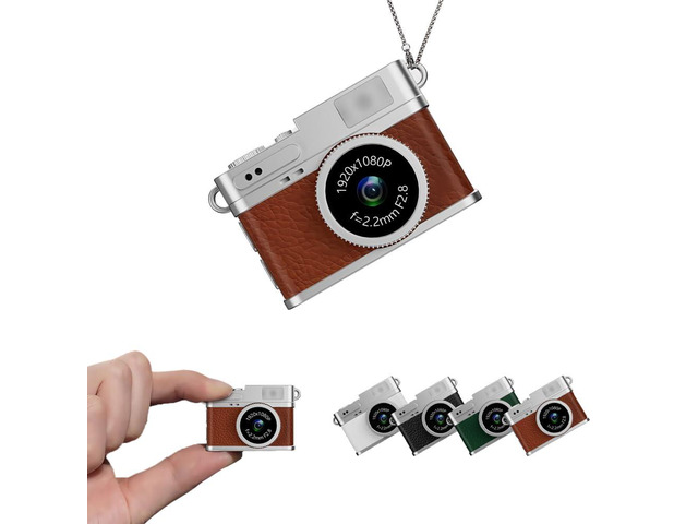 Retro Mini Digital Video Keychain Camera Small bodycam 1080P HD Video Go Cam 0.96' IPS Screen 4 Colors Type-C Pro17g 8GB Pocket Video Recorder for...