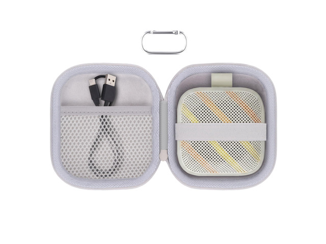 for Anker Soundcore Boom Go 3i Bluetooth Speaker Hard Travel Case, White Travel Protective Storage Bag with Mesh Pocket & Hand Strap, Shockproof...